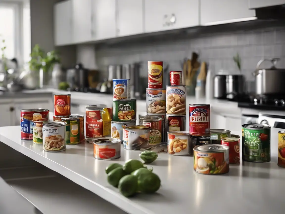 Sorted kitchen shelves with grouped pantry food items