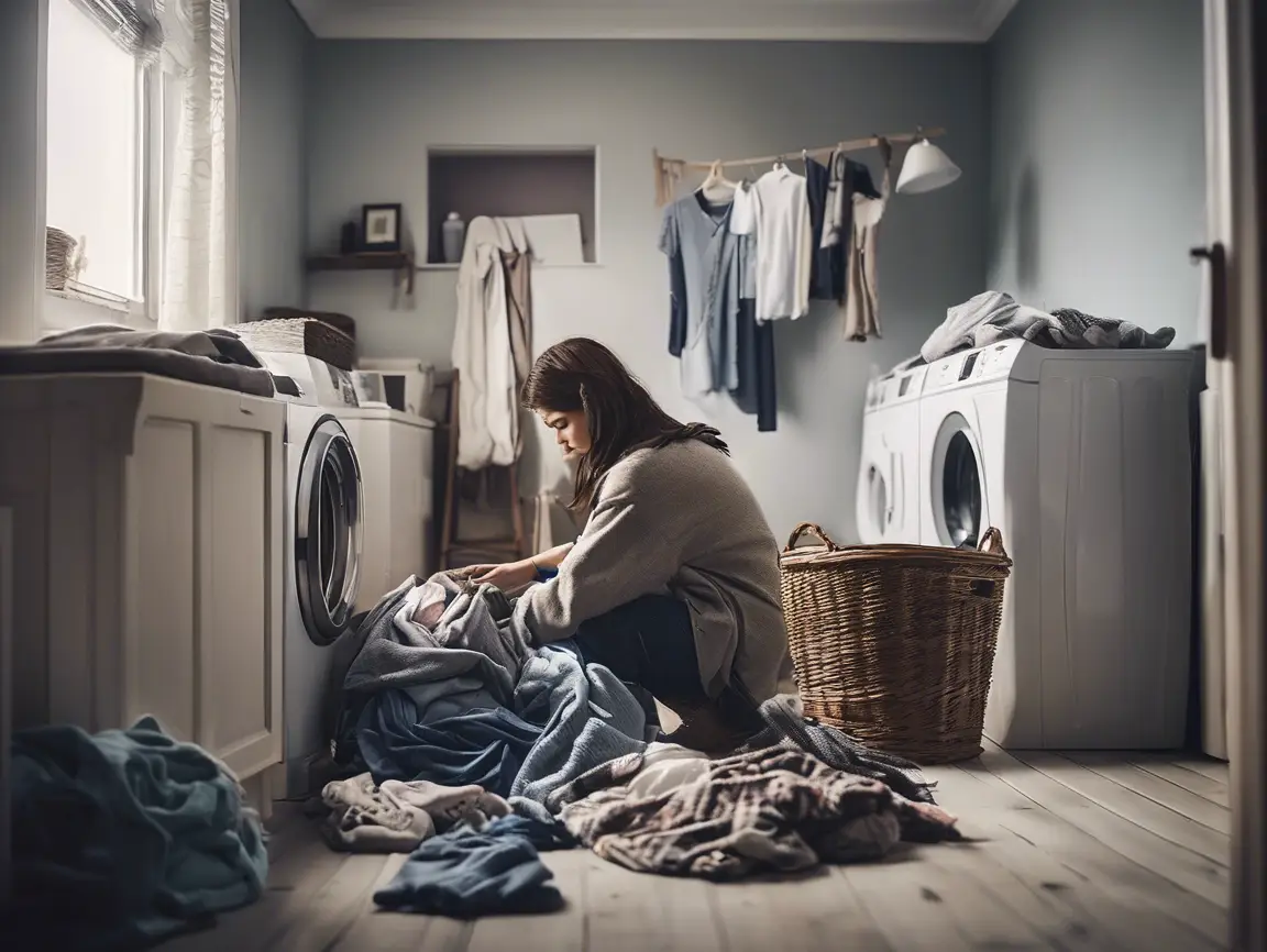 Clothes scattered around the room