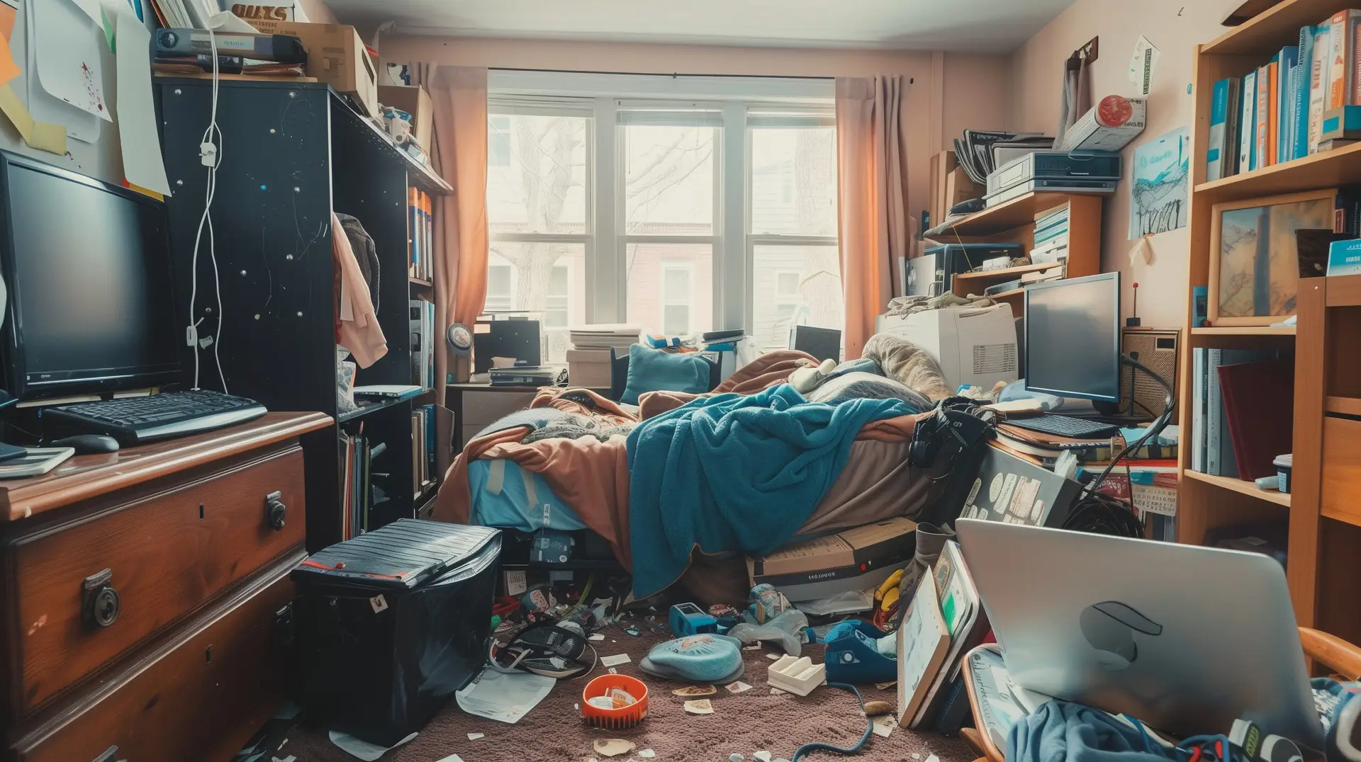 Hoarding Help Center - Cluttered bedroom